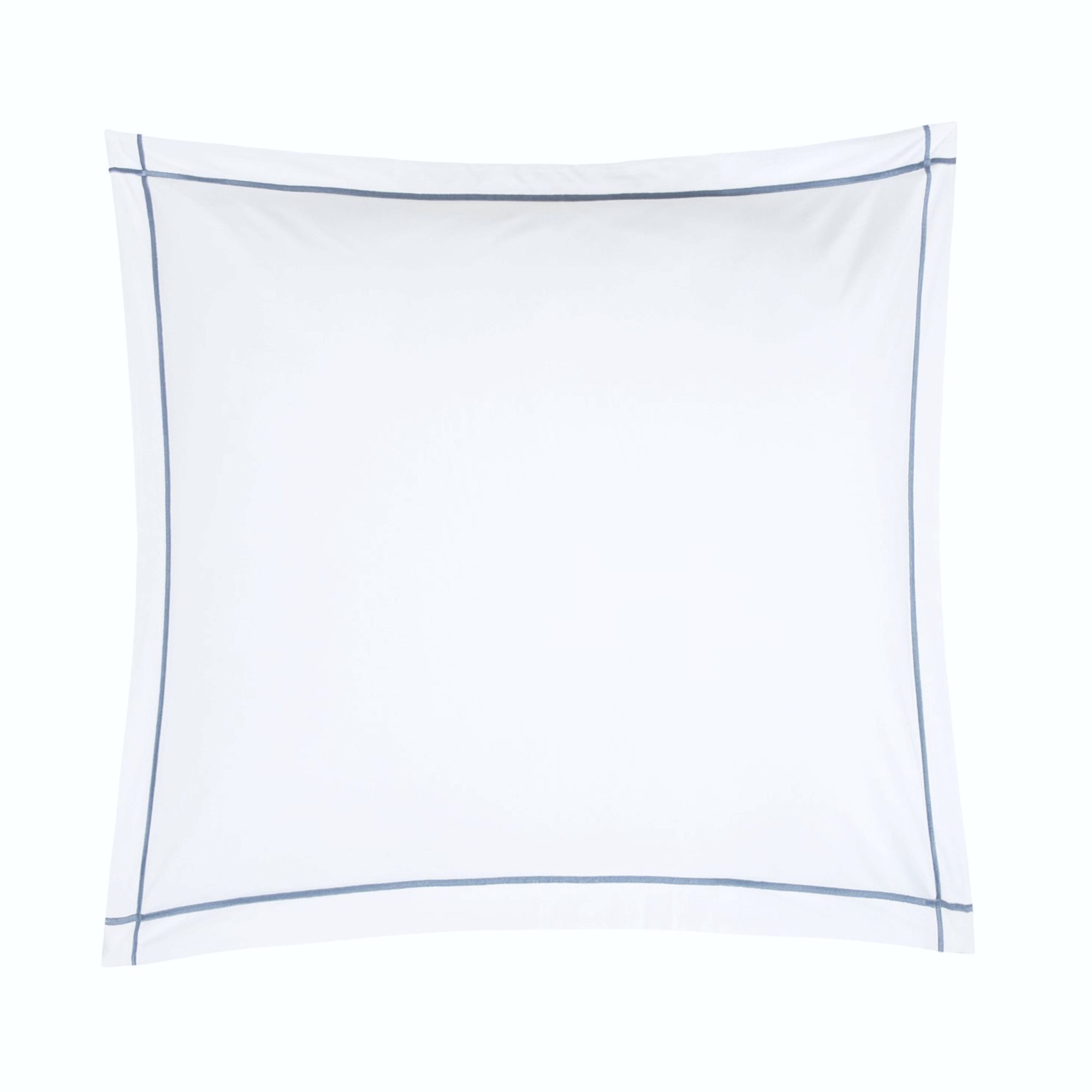 almofada-CLASSIC-HOTEL-branco-azul-frances-65x65cm-algodao-percal-200-fios-Bovi-1 Almofada CLASSIC HOTEL | Azul Francês | Percal 200 Fios | Pack 2 | Bovi - Image 1