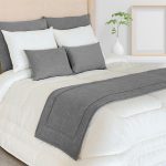 Cobre-pés acolchoado c/ Almofadas CAIRO | Cinza Escuro | Divayne