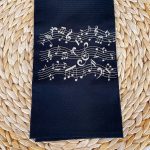 Pano PAUTA DE MÚSICA | Preto | Tela/ loiça | Suspiro d´Algodão