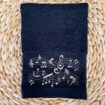 Pano PAUTA DE MÚSICA | Preto | Turco | Suspiro d´Algodão