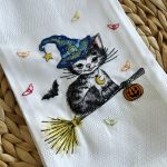 Pano GATO HALLOWEEN | tela/loiça | Suspiro D´Algodão