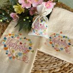 Pano MADRINHA CORAÇÕES | Bege | Tela / loiça | Suspiro d´Algodão - Image 2