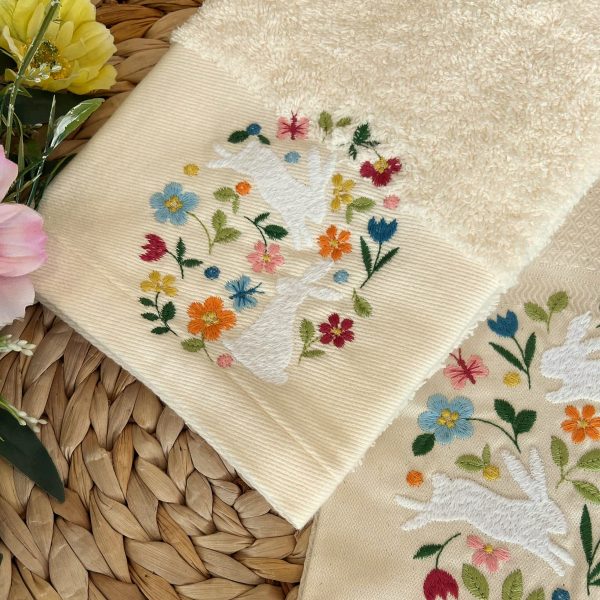 Pano OVO FLORAL | Bege | Turco | Suspiro d´Algodão