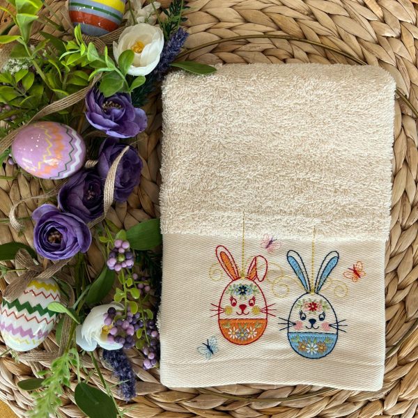 Pano OVOS PÁSCOA | Bege | Turco | Suspiro d´Algodão