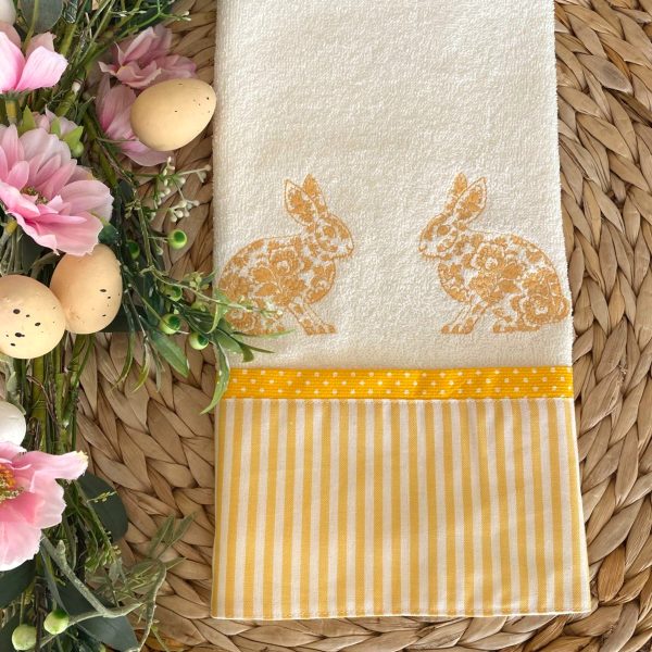 Pano 2 COELHOS | Amarelo | Turco | Decorlar