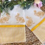 Pano 2 COELHOS | Amarelo | Turco | Decorlar - Image 2