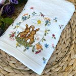 Toalha de rosto COELHOS DO CAMPO | Branco | Suspiro d´Algodão