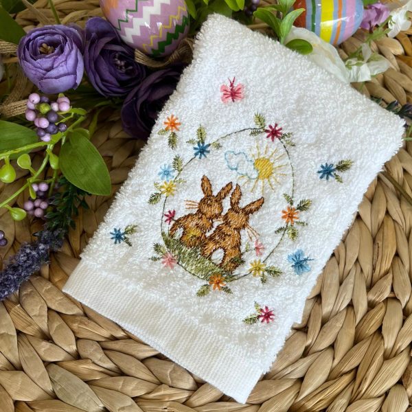 Toalhete COELHOS DO CAMPO | Branco | 30x30cm | Pack 3 | Suspiro d´Algodão