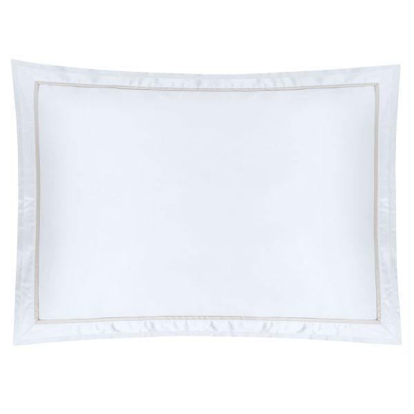 Almofada ESTATE | Branco/Cinza | Cetim Algodão 500 Fios | Pack 2 | Bovi