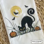 Pano GATO ARREPIADO | tela/loiça | Suspiro D´Algodão